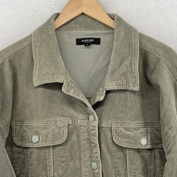 BLACK LABEL C'EST TOI Jacket Womens L Corduroy Trucker Button Front Stretch Gray - Picture 5 of 14